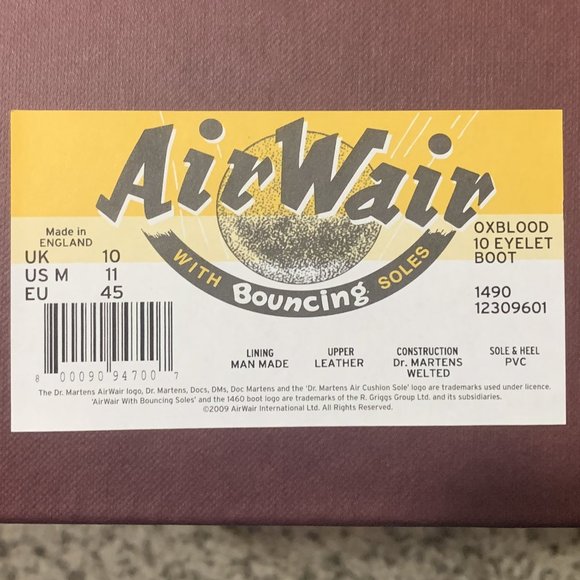 Sold - Dr. Martens 1490 Oxblood MIE - Picture 7 of 7